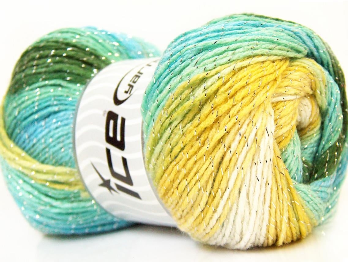 Magic Glitz Green, White, Turquoise, Yellow