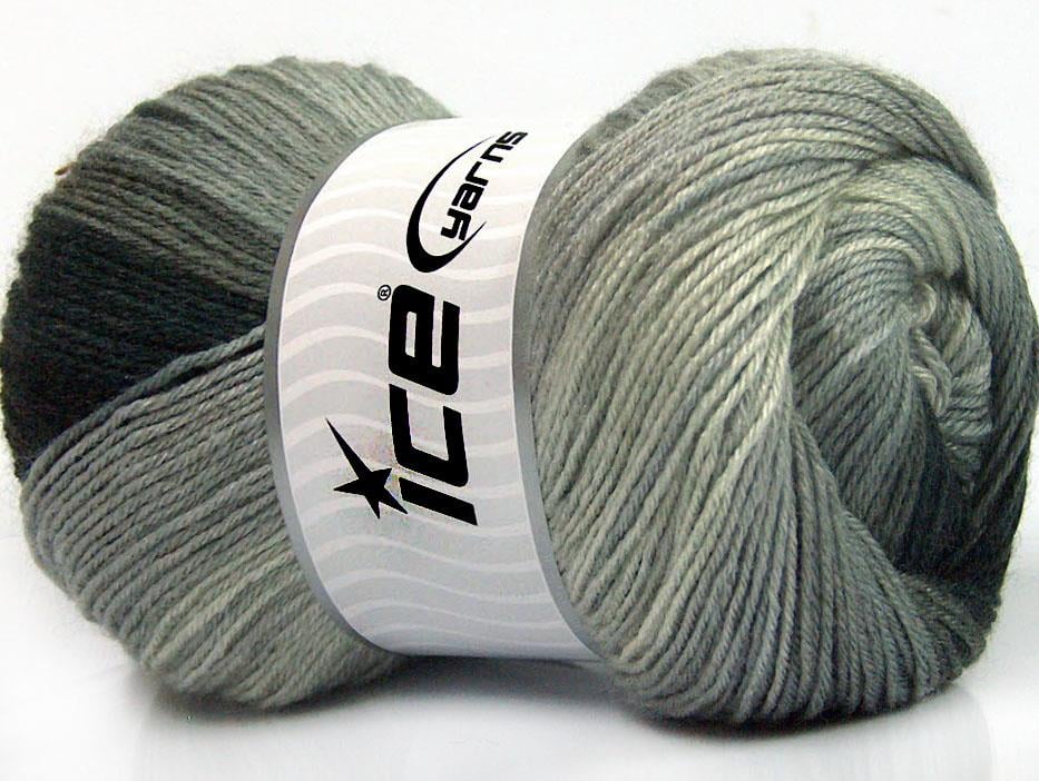 Merino Batik Black, Grey Shades