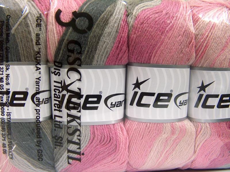 Merino Batik Brown, Pink Shades, Grey Shades