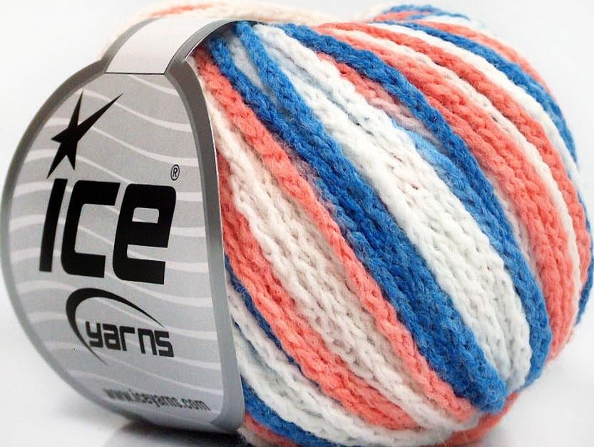 Monaco Blue, White, Salmon