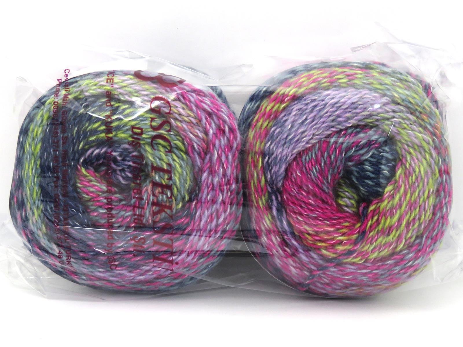 Mosaic Cotton Pink, Blue, Lilac, Green Shades