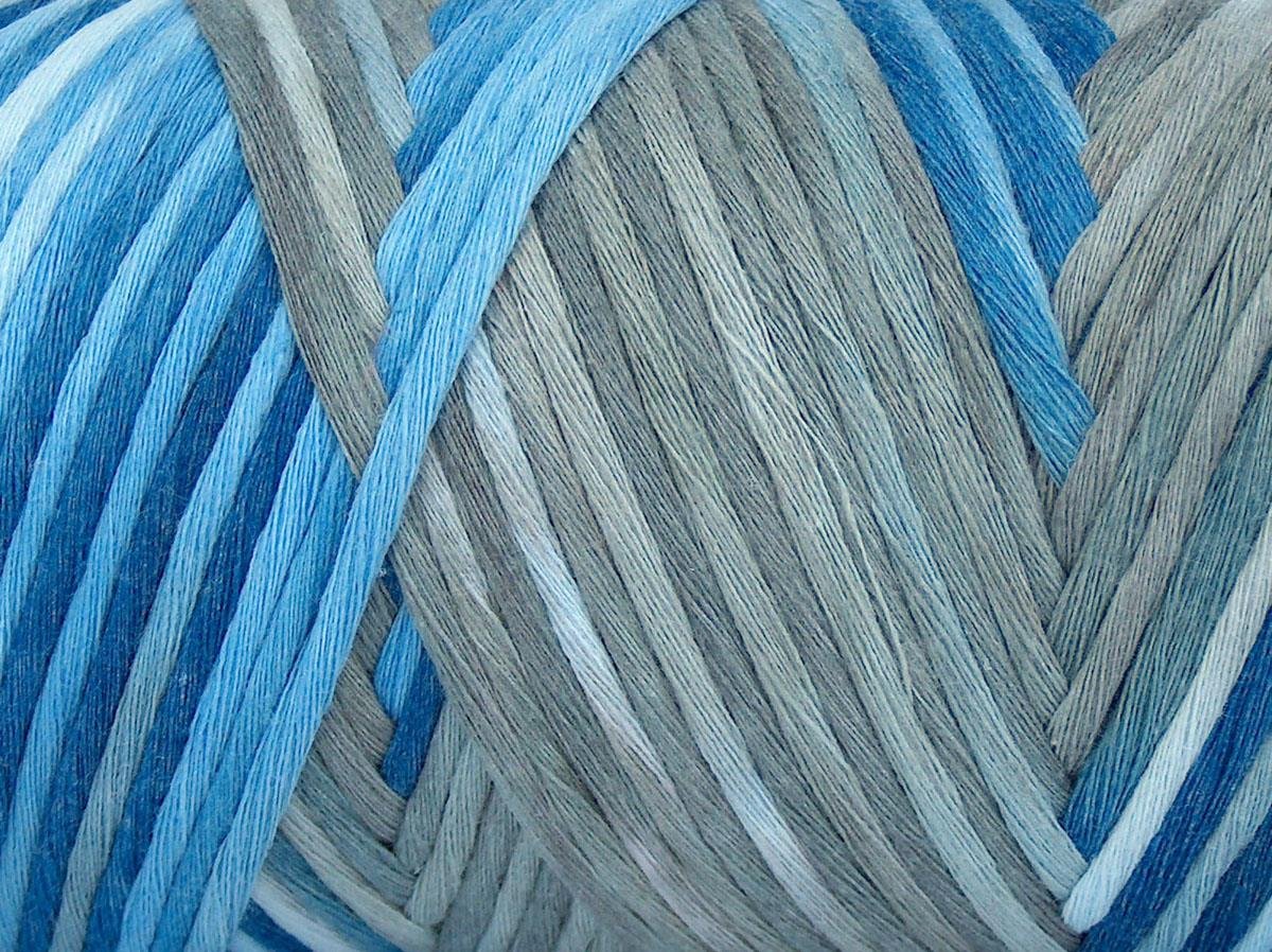 Natural Cotton Color 3mm Blue Shades, Grey Shades
