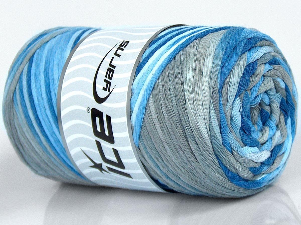 Natural Cotton Color 3mm Blue Shades, Grey Shades