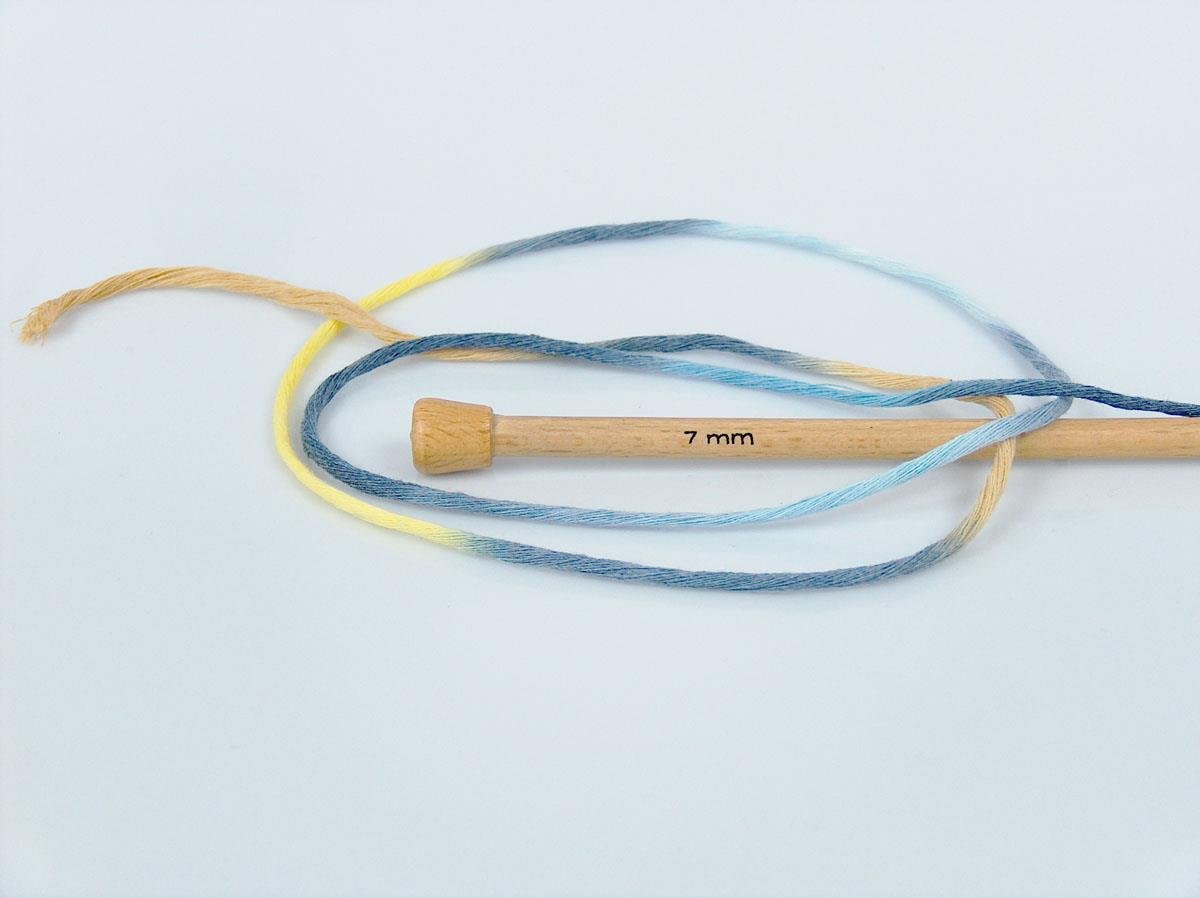 Natural Cotton Color 3mm Blue Shades, Yellow Shades