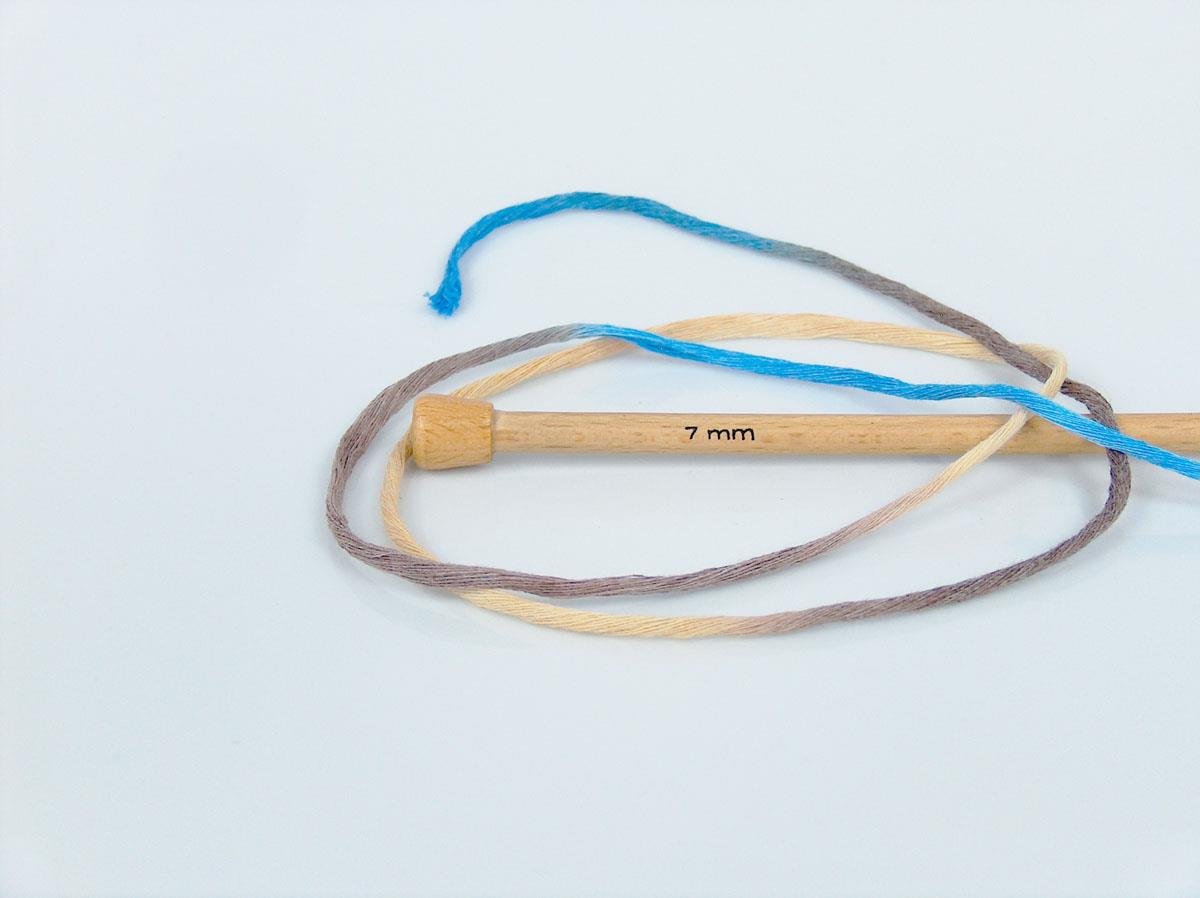 Natural Cotton Color 3mm Cream, Brown Shades, Blue Shades