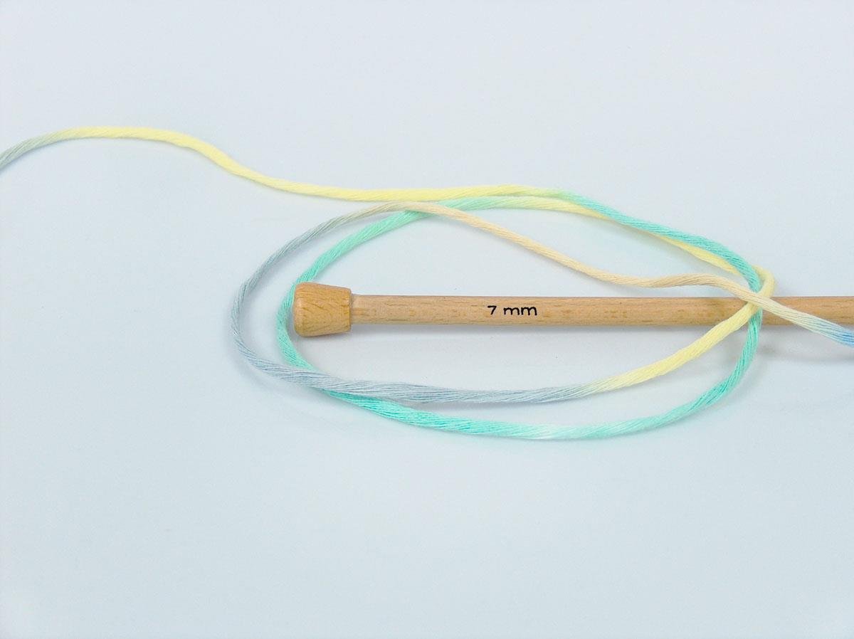 Natural Cotton Color 3mm Light Grey, Green Shades, Light Yellow