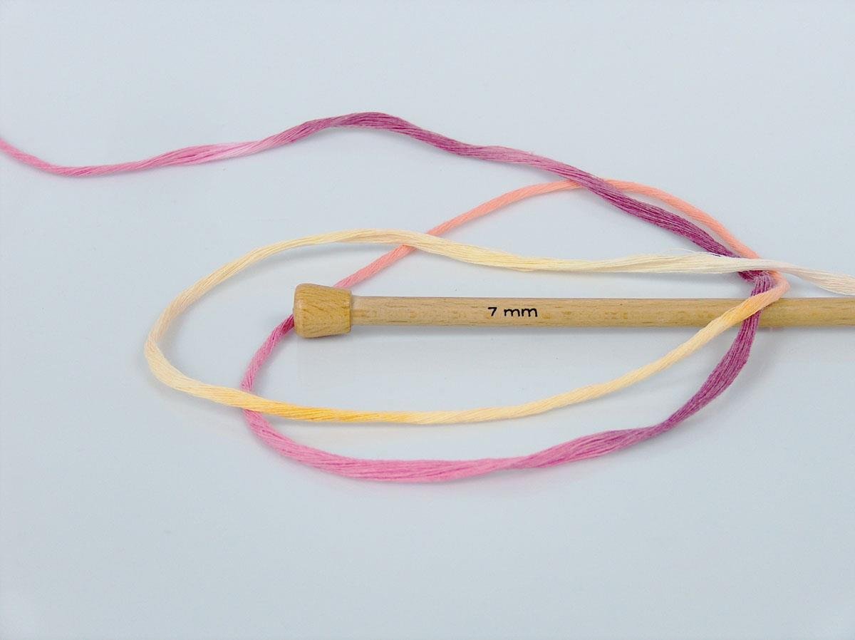 Natural Cotton Color 3mm Pink, Orange, Yellow