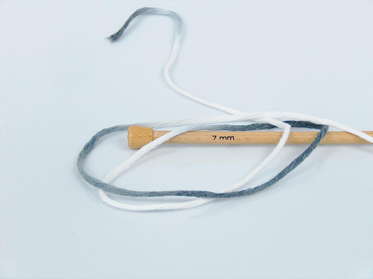 Natural Cotton Color 3mm White, Grey Shades