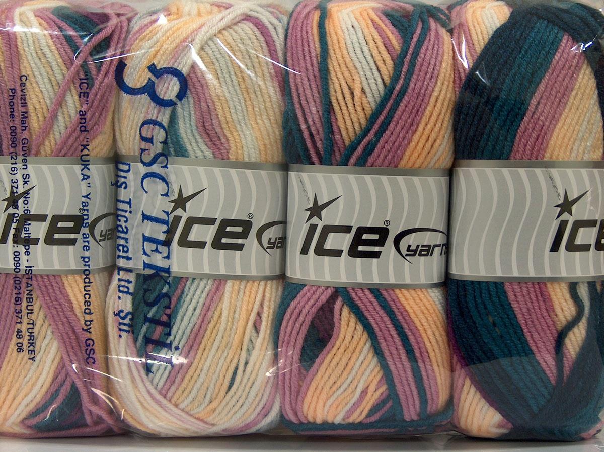 Nice Baby Pink, White, Purple, Dark Cream, Oil Blue