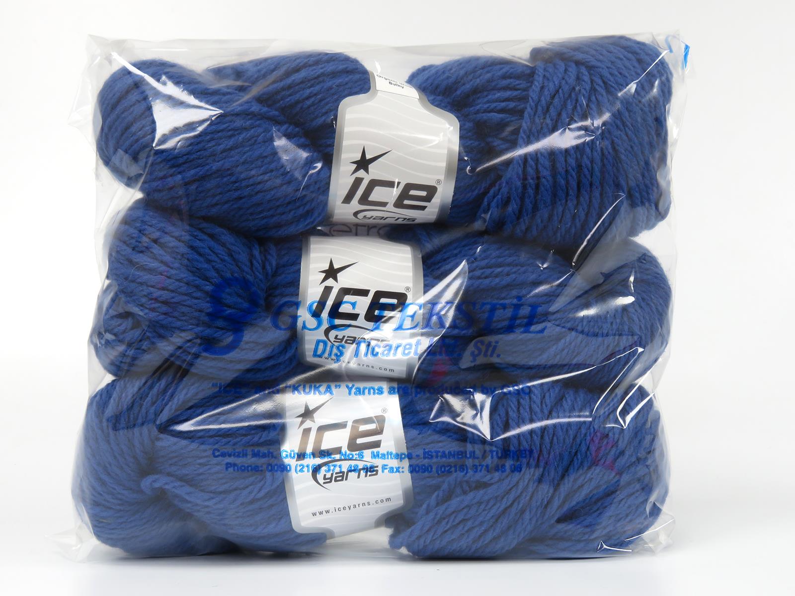 Organic Wool Bulky Blue