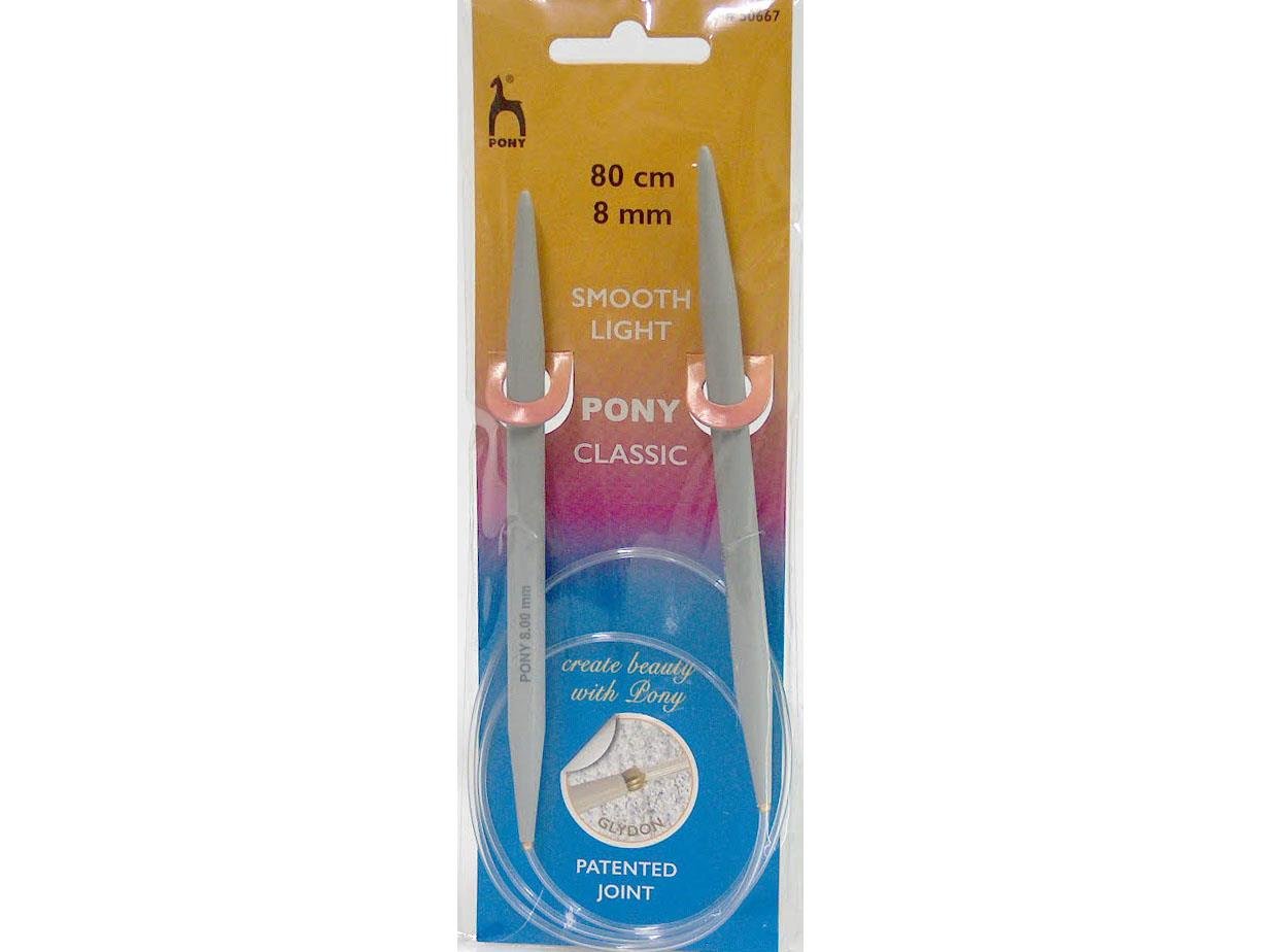 Pony Circular Knitting Needles - 80 cm . 8 mm (US 11)