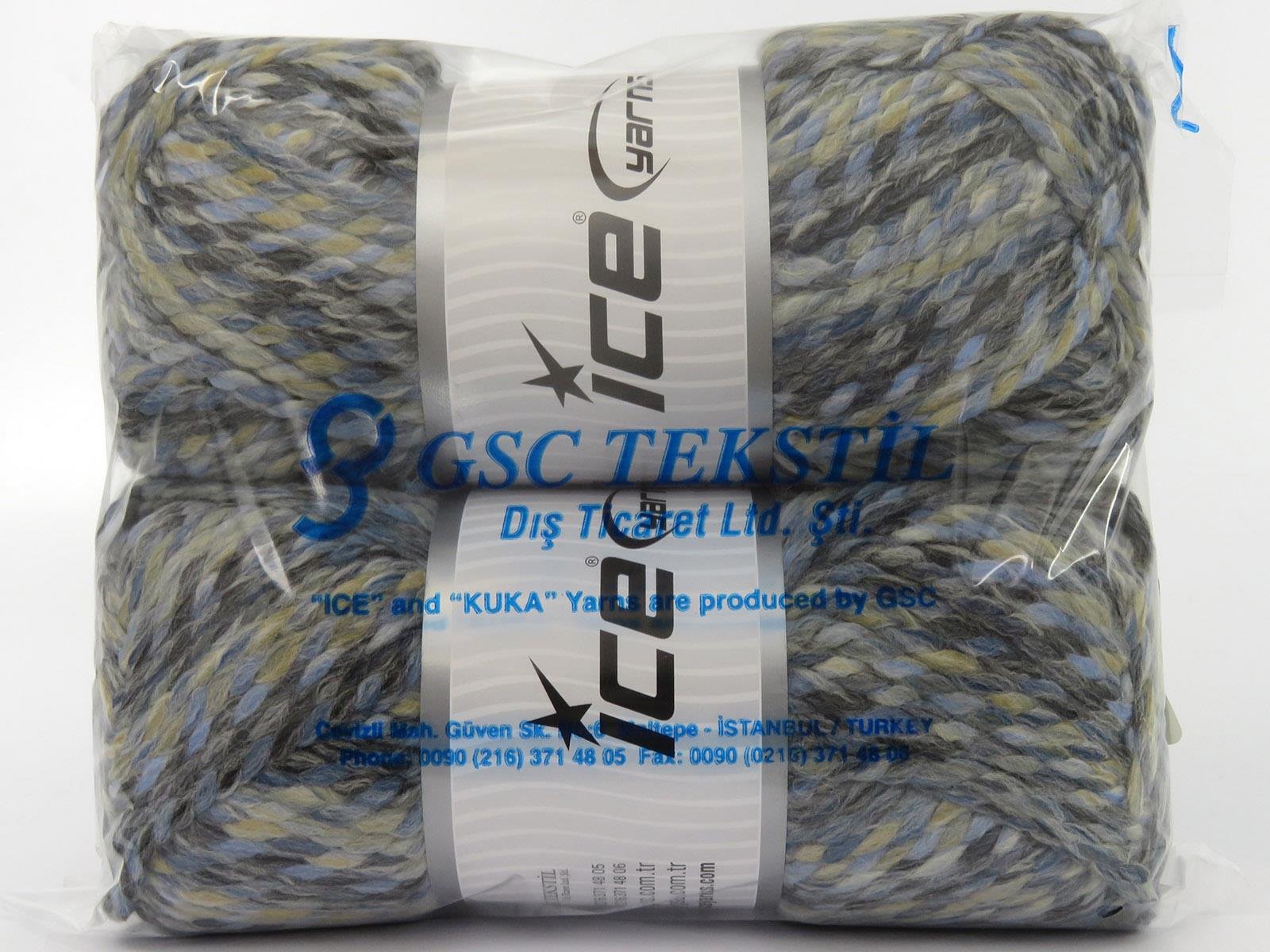 Puzzle Wool Chunky Black, Blue, Grey, Camel