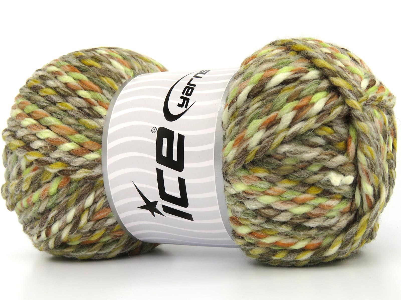 Puzzle Wool Chunky Brown, Green, Cream, Orange, Grey