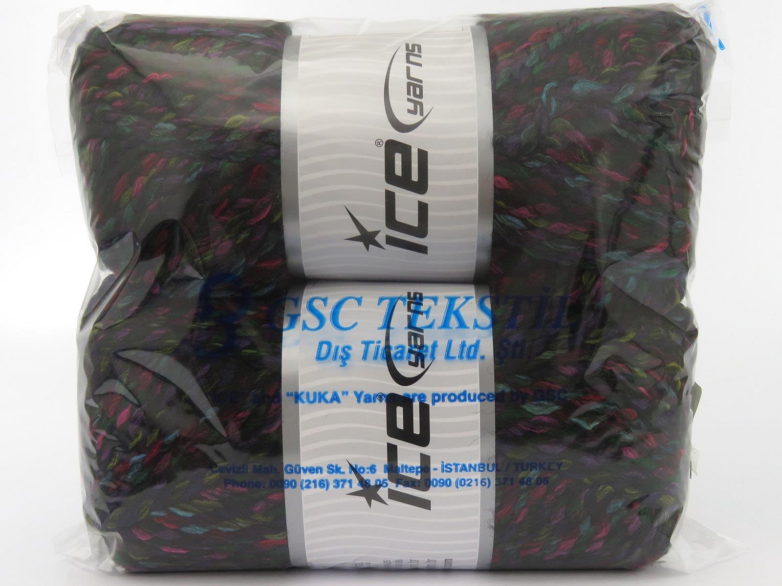 Puzzle Wool Chunky Green, Black, Red, Turquoise, Yellow