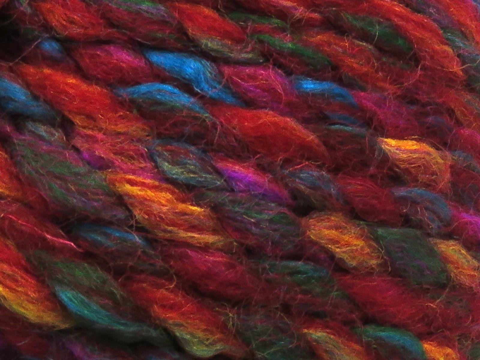 Puzzle Wool Chunky Green, Red, Turquoise, Gold, Fuchsia