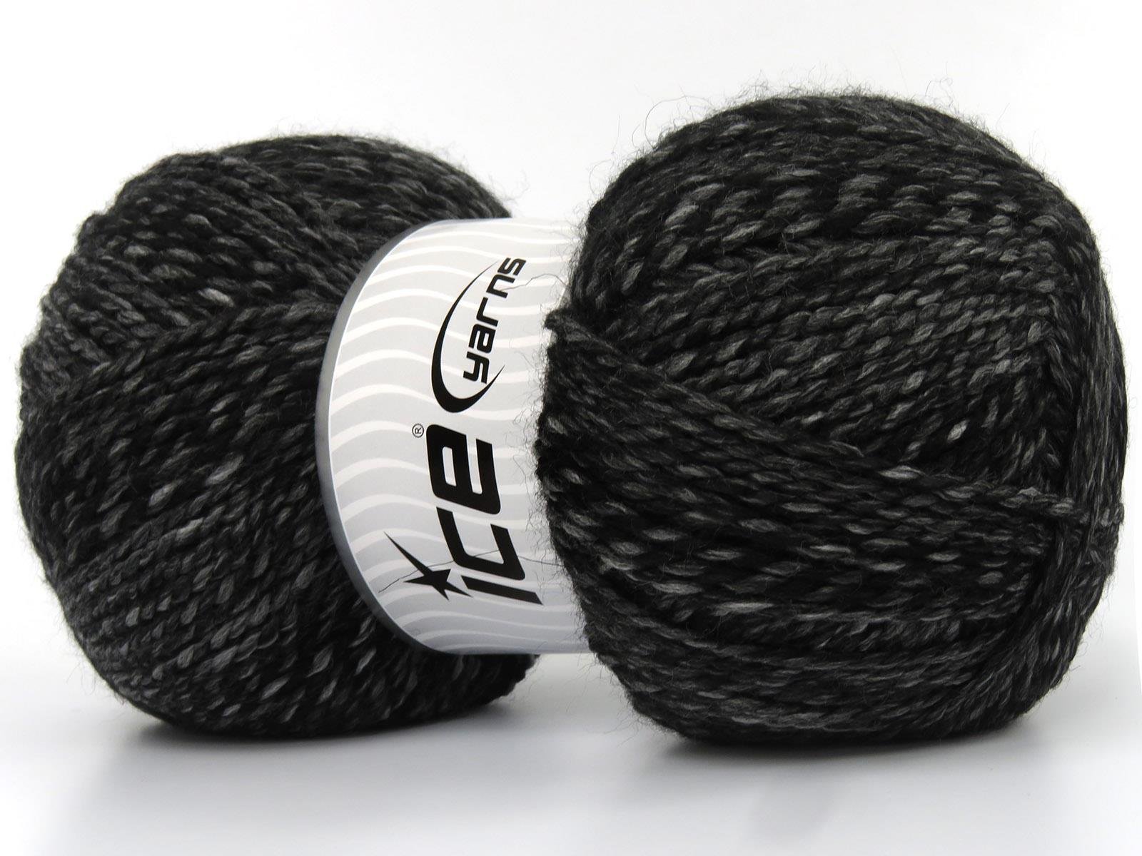 Puzzle Wool Worsted Black, Grey Shades