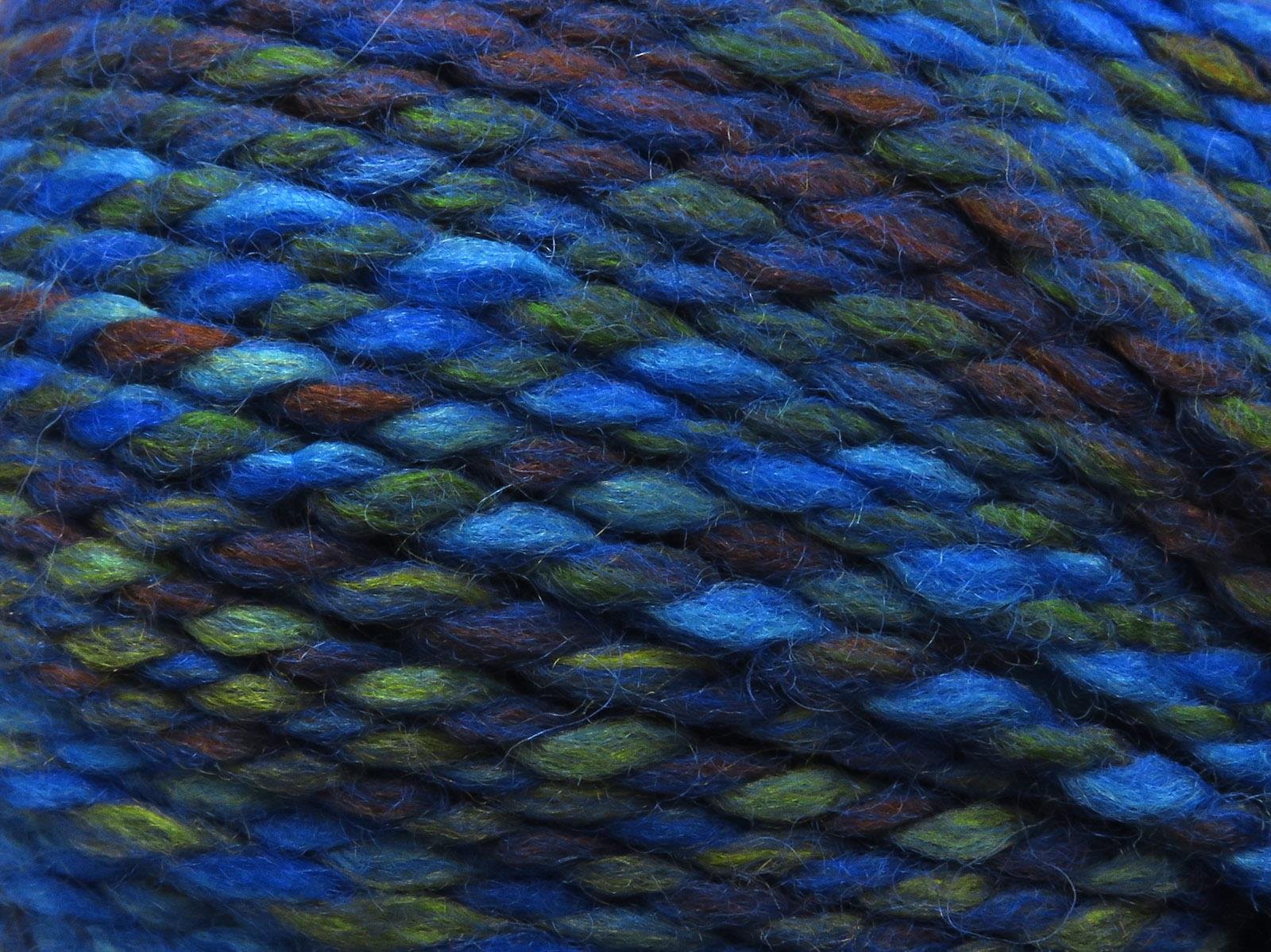 Puzzle Wool Worsted Green, Copper, Blue Shades