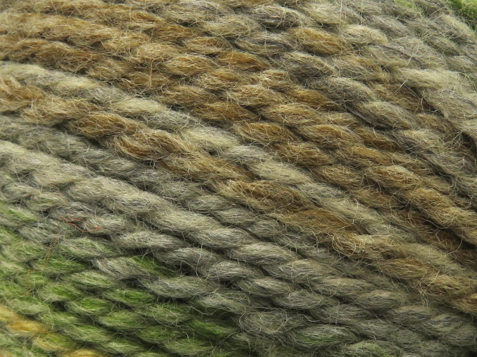 Puzzle Wool Worsted Green, Grey, Gold, Camel