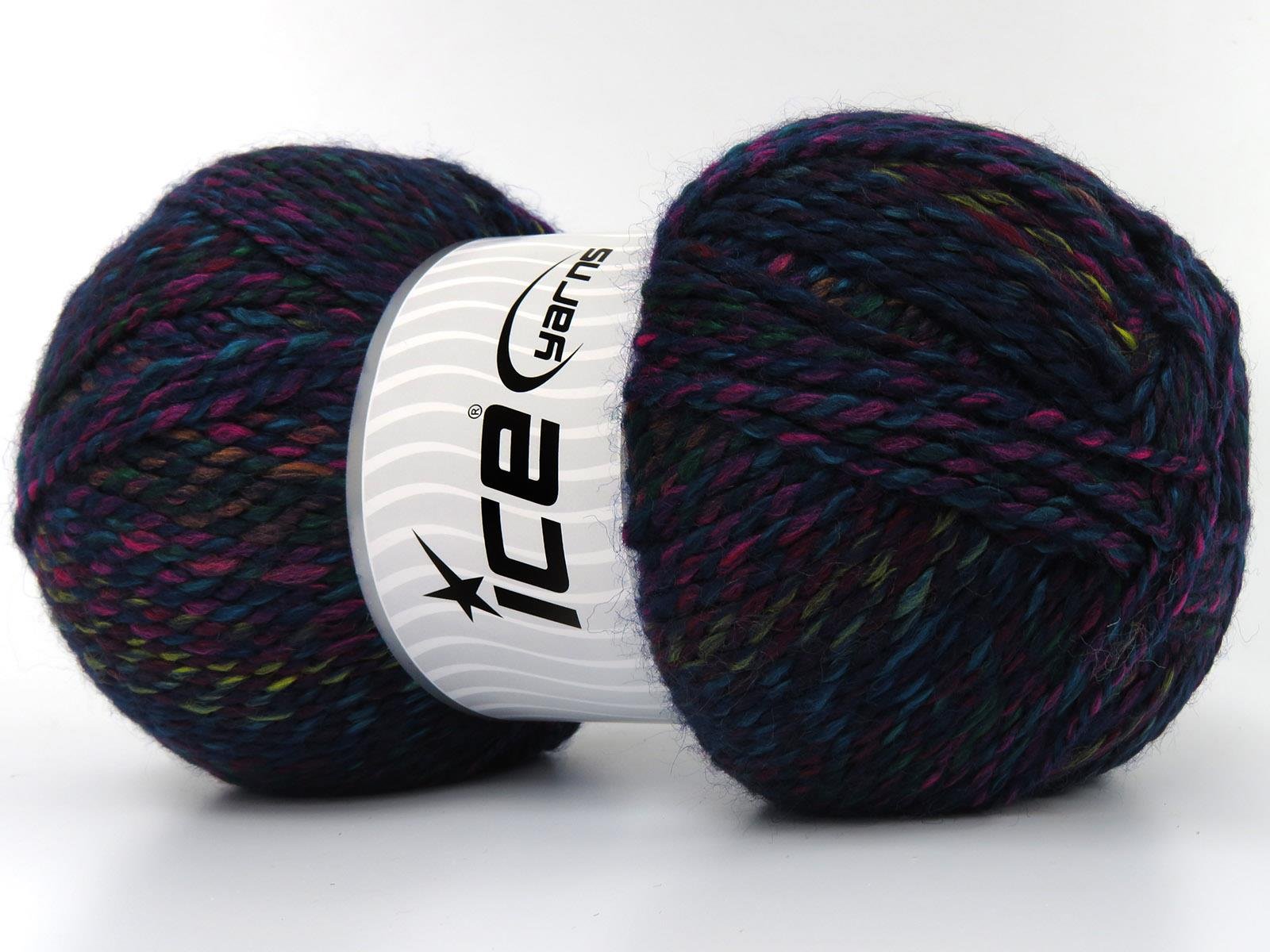 Puzzle Wool Worsted Green, Purple, Turquoise, Yellow, Fuchsia, Copper