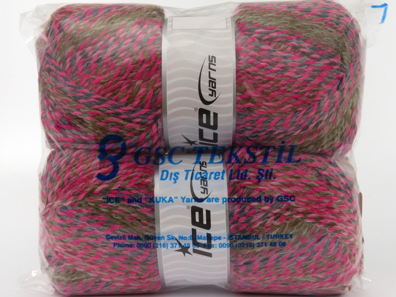 Puzzle Wool Worsted Grey, Camel, Pink Shades
