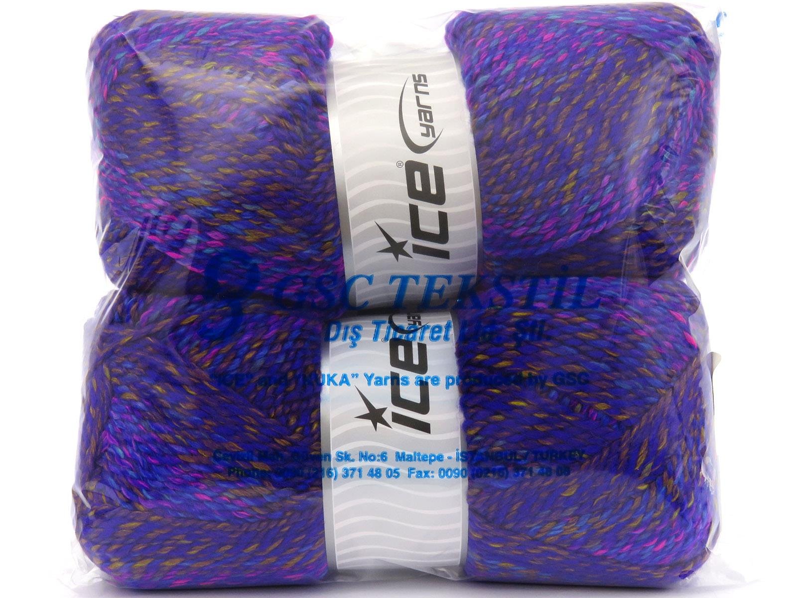 Puzzle Wool Worsted Pink, Purple, Turquoise, Gold