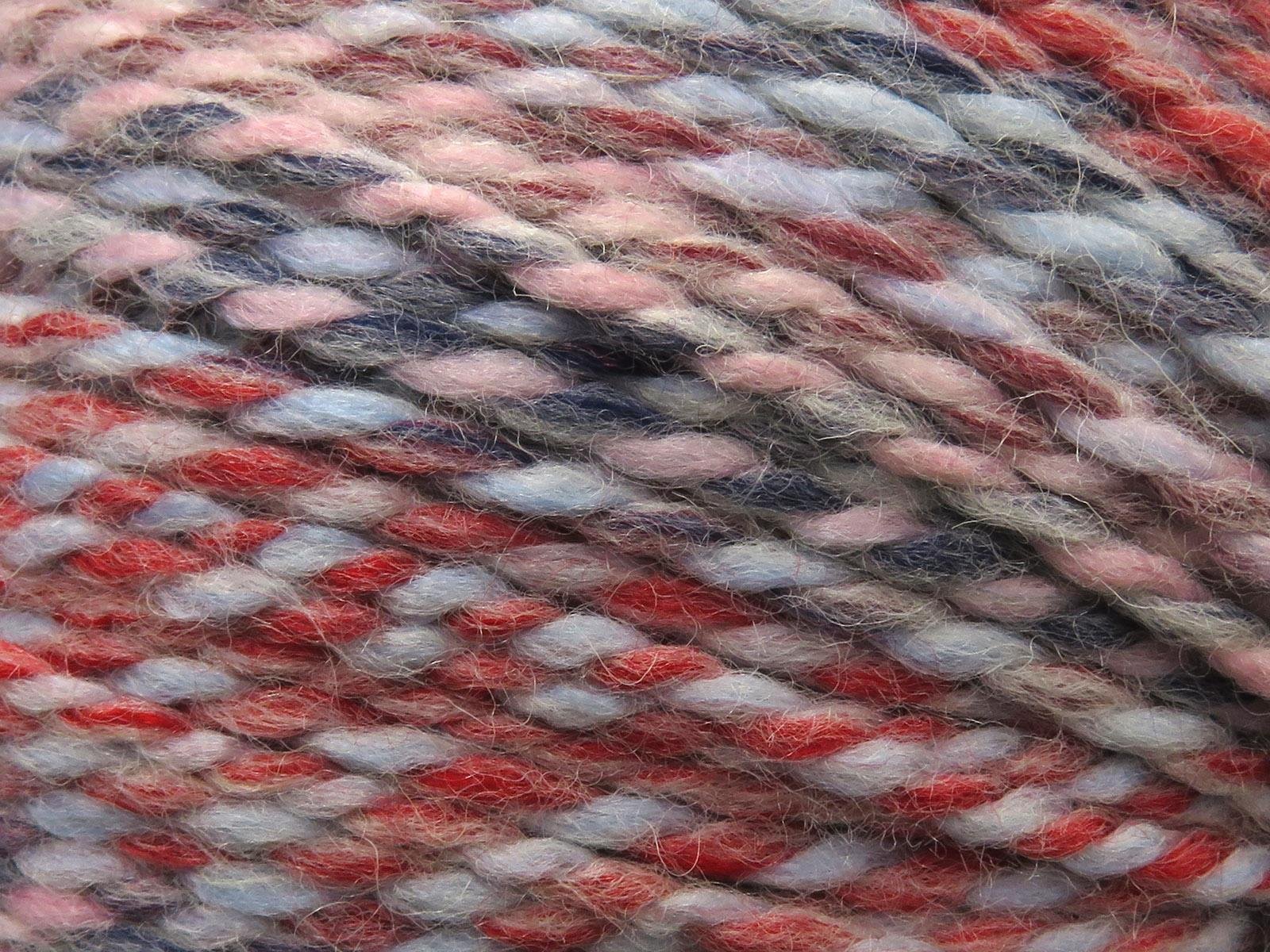 Puzzle Wool Worsted Pink, Red, Blue Shades