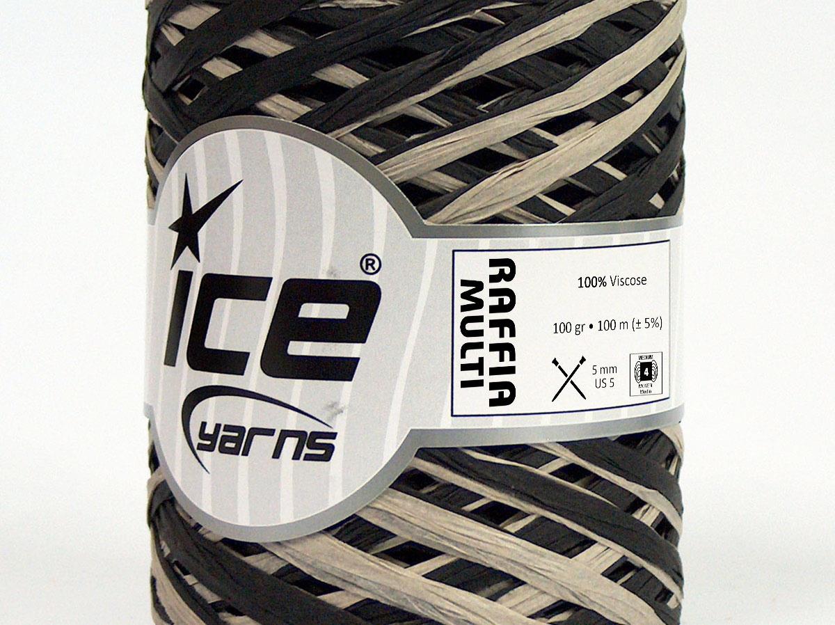 Raffia Multi Black, Light Camel