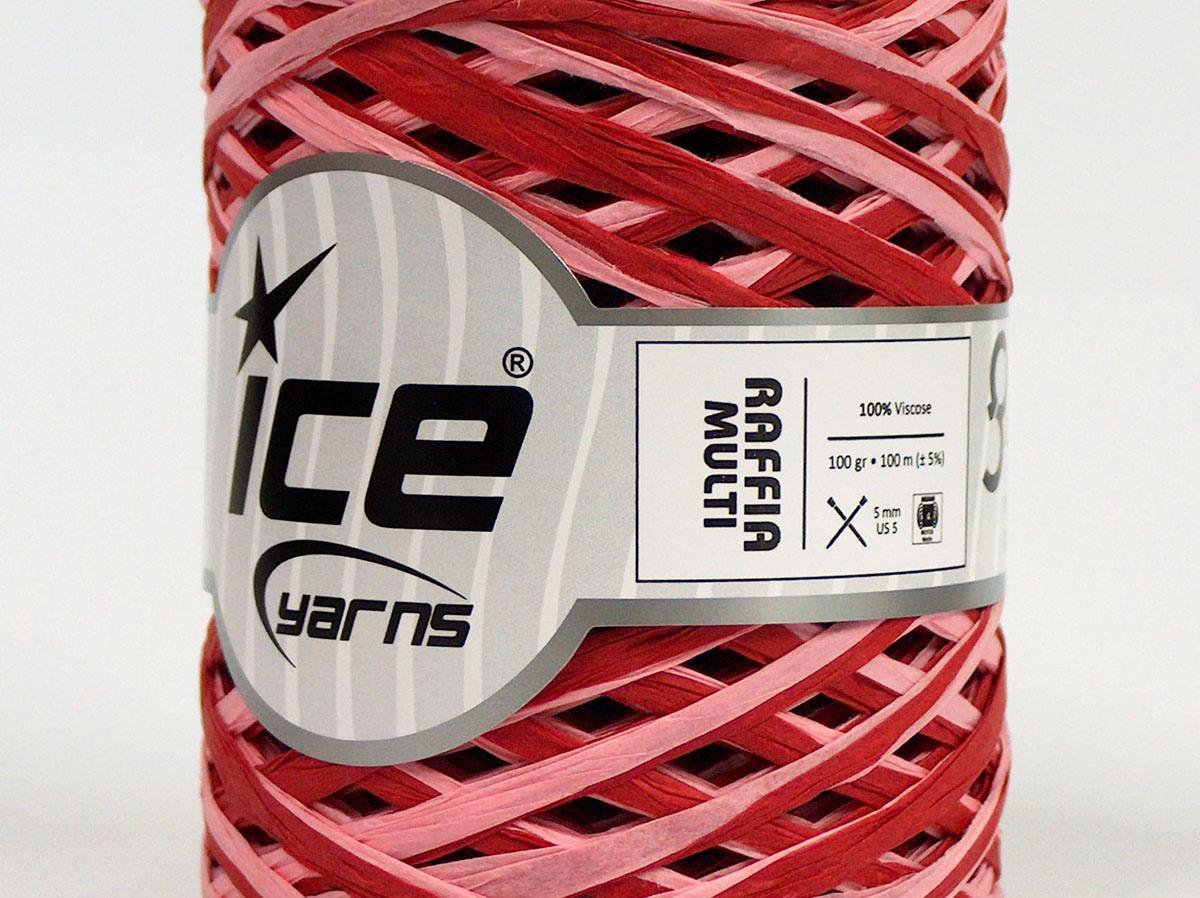 Raffia Multi Red, Light Pink