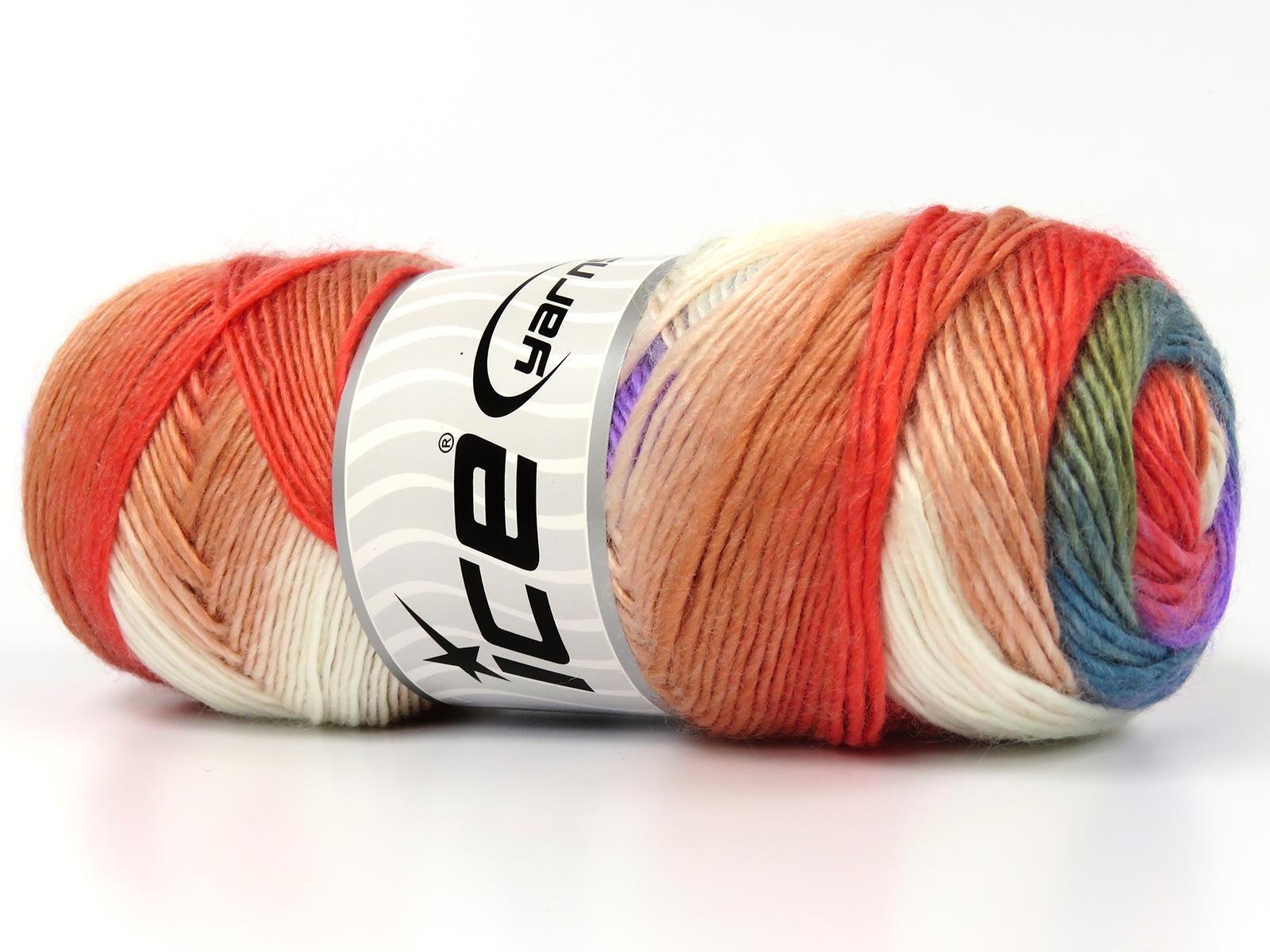 Rainbow White, Lilac, Turquoise, Khaki, Salmon