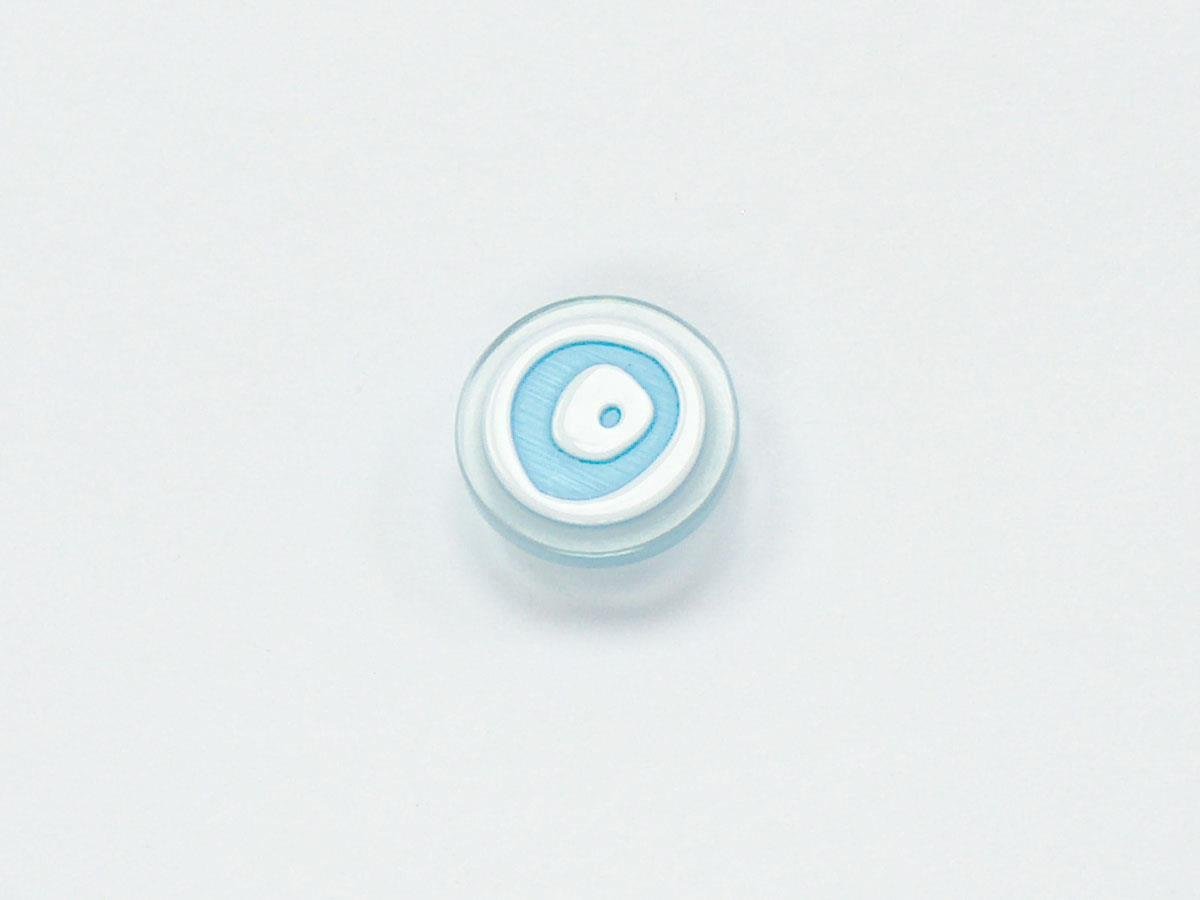 Sale Button Blue, White 15mm long