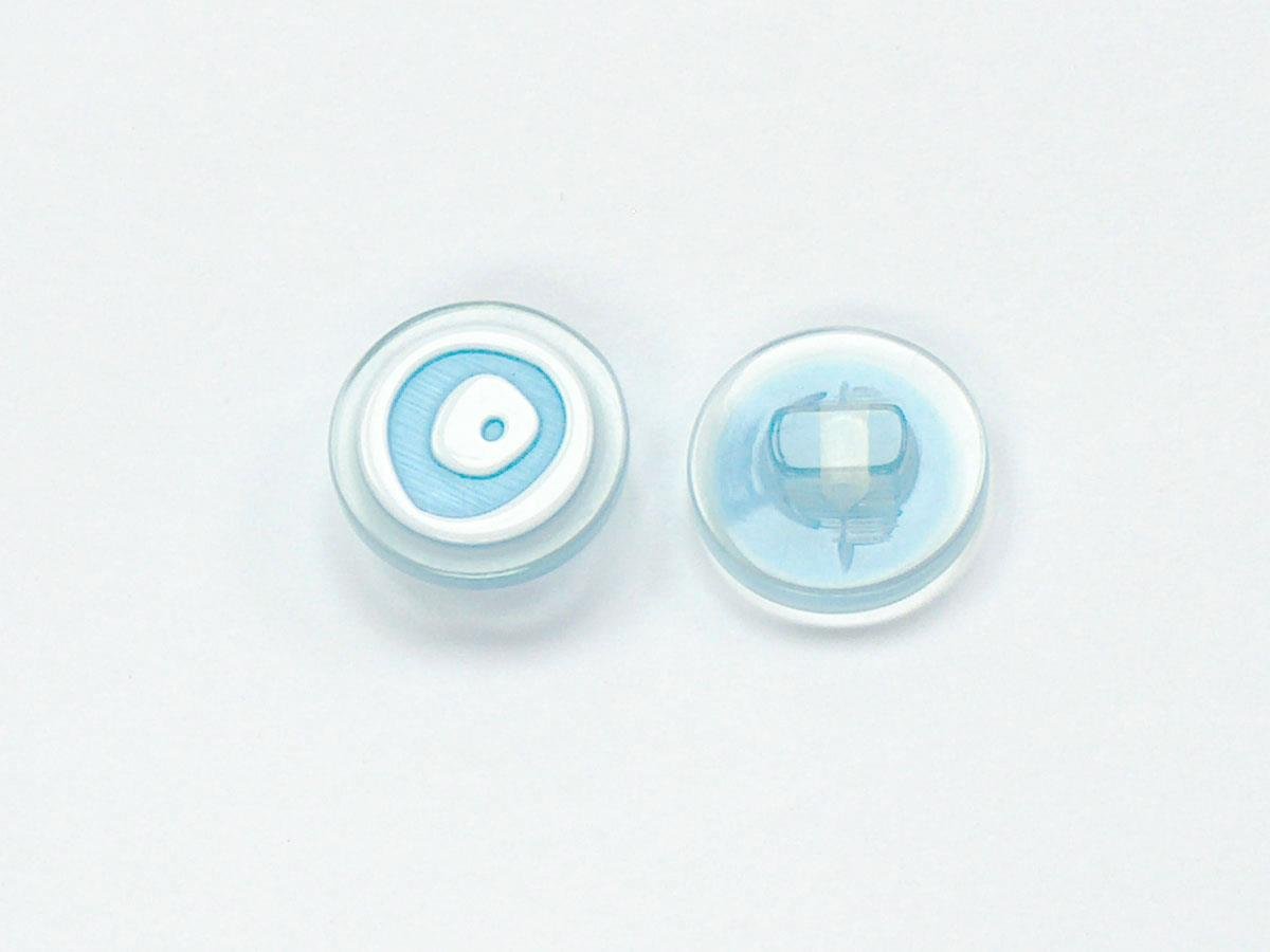 Sale Button Blue, White 15mm long