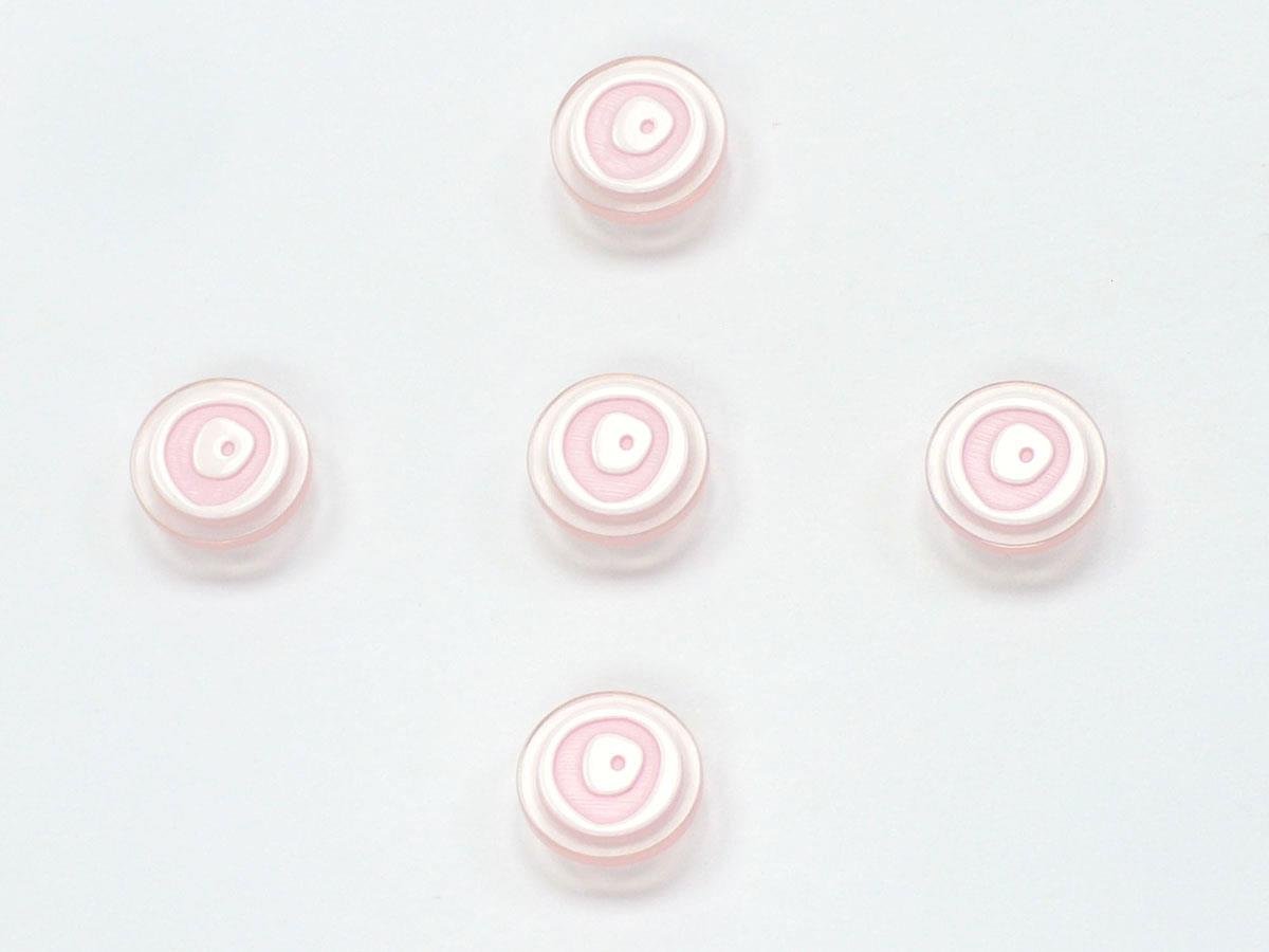 Sale Button Pink, White 15mm long