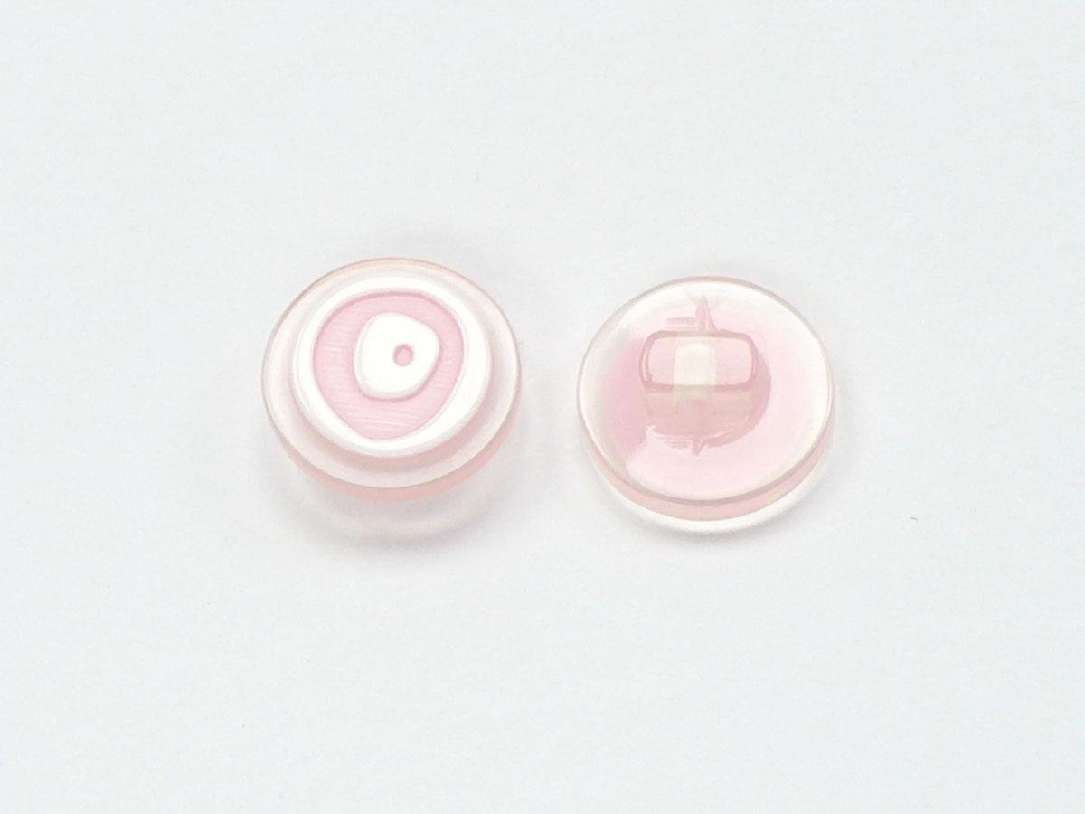 Sale Button Pink, White 15mm long