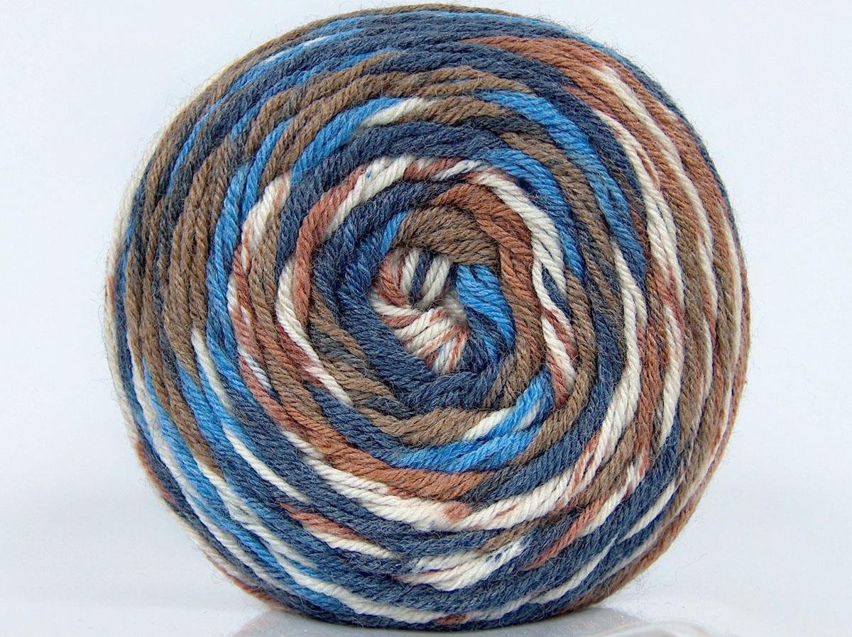 Silk Bamboo Sock Brown, Cream, Blue Shades