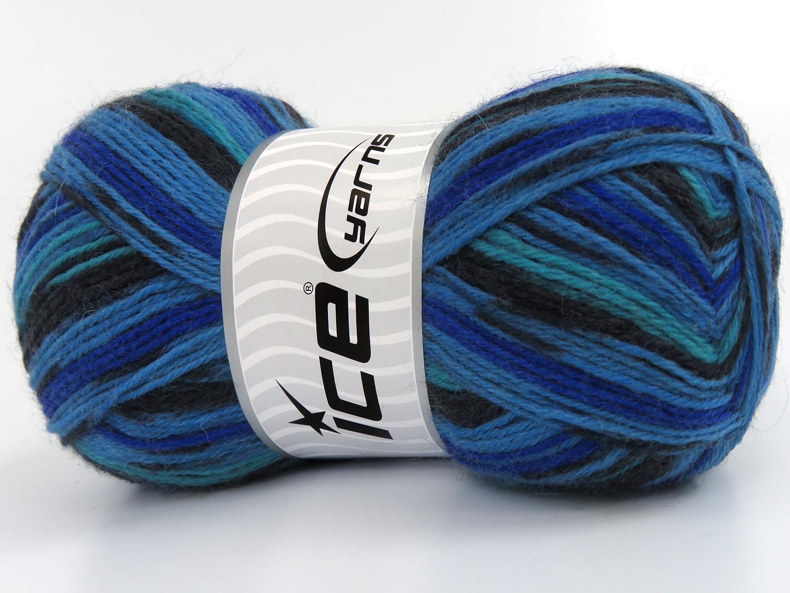 Sock Varicolor Black, Blue, Turquoise Shades