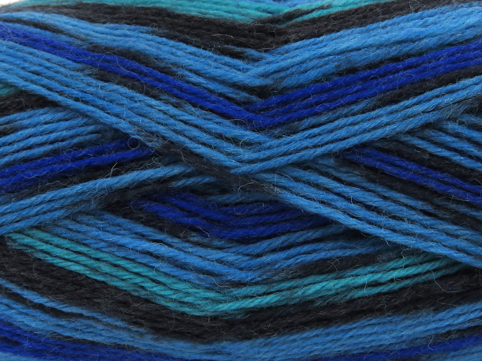 Sock Varicolor Black, Blue, Turquoise Shades