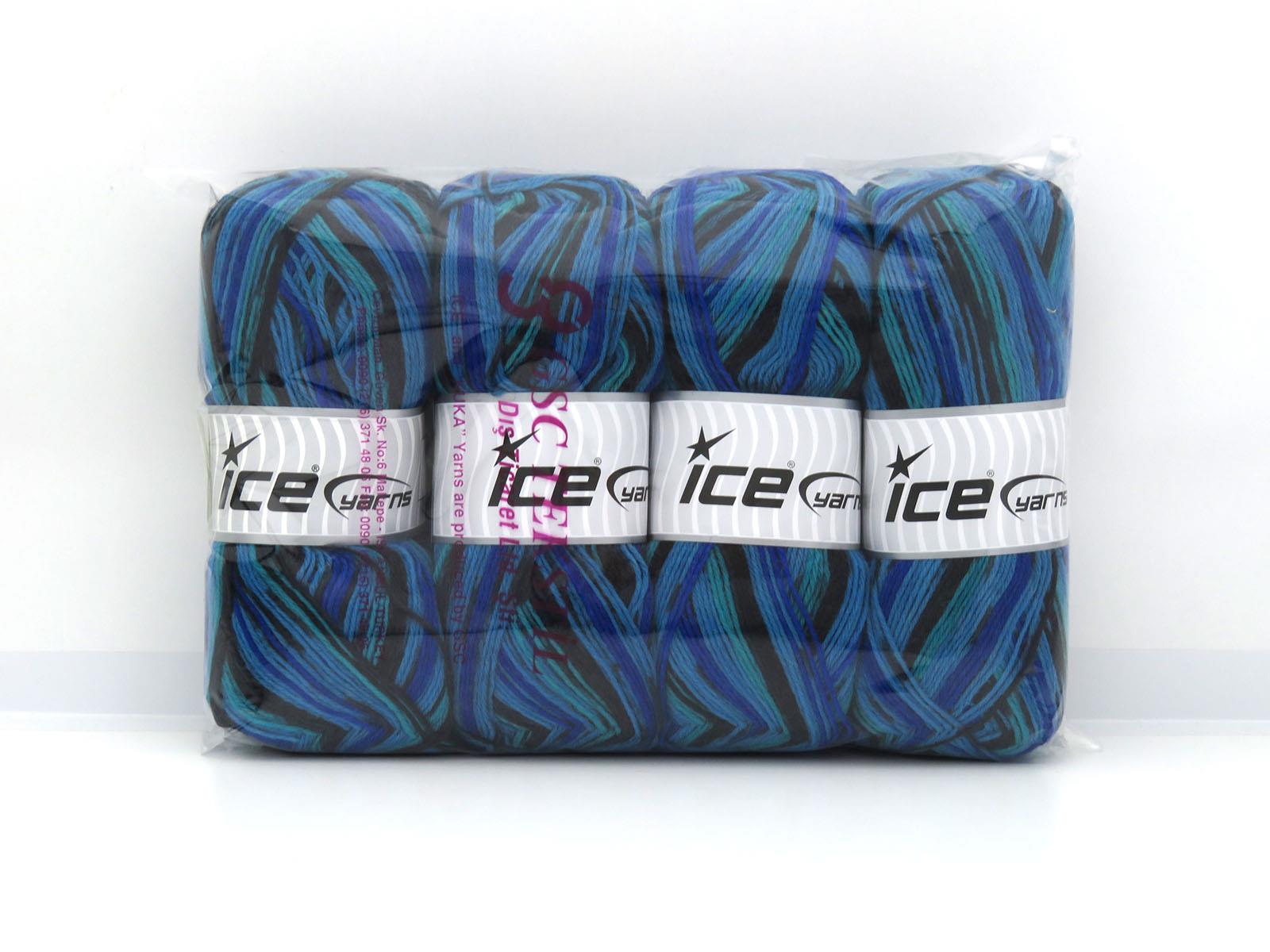Sock Varicolor Black, Blue, Turquoise Shades