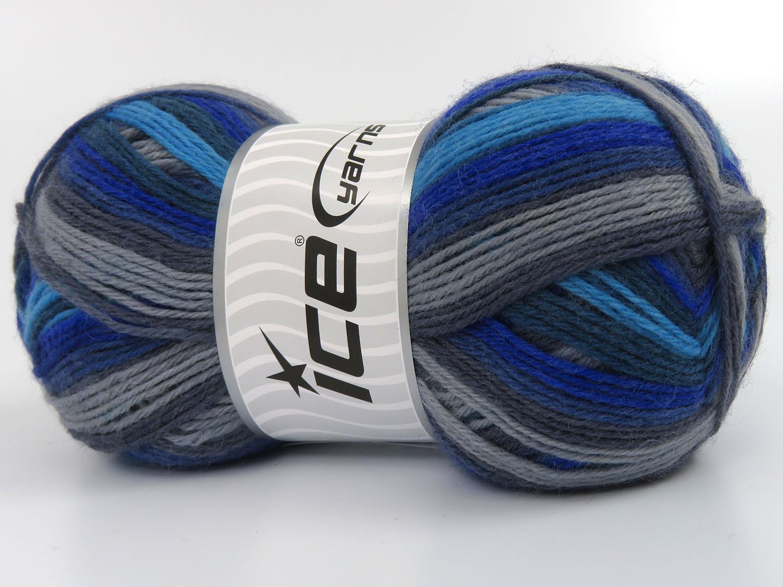 Sock Varicolor Blue Shades, Grey Shades