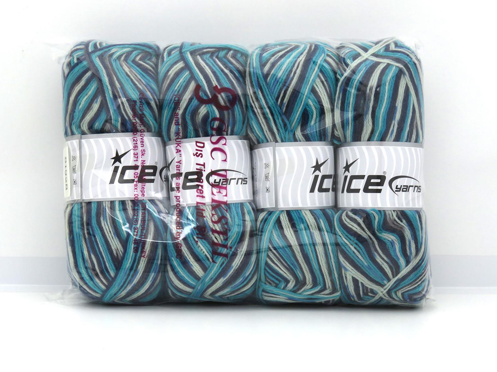 Sock Varicolor Blue, Turquoise, Beige, Grey Shades