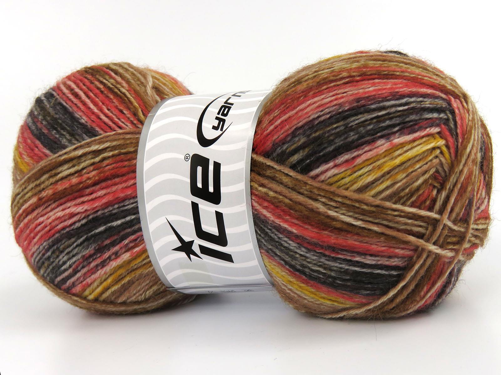 Sock Varicolor Brown, Black, Gold, Salmon