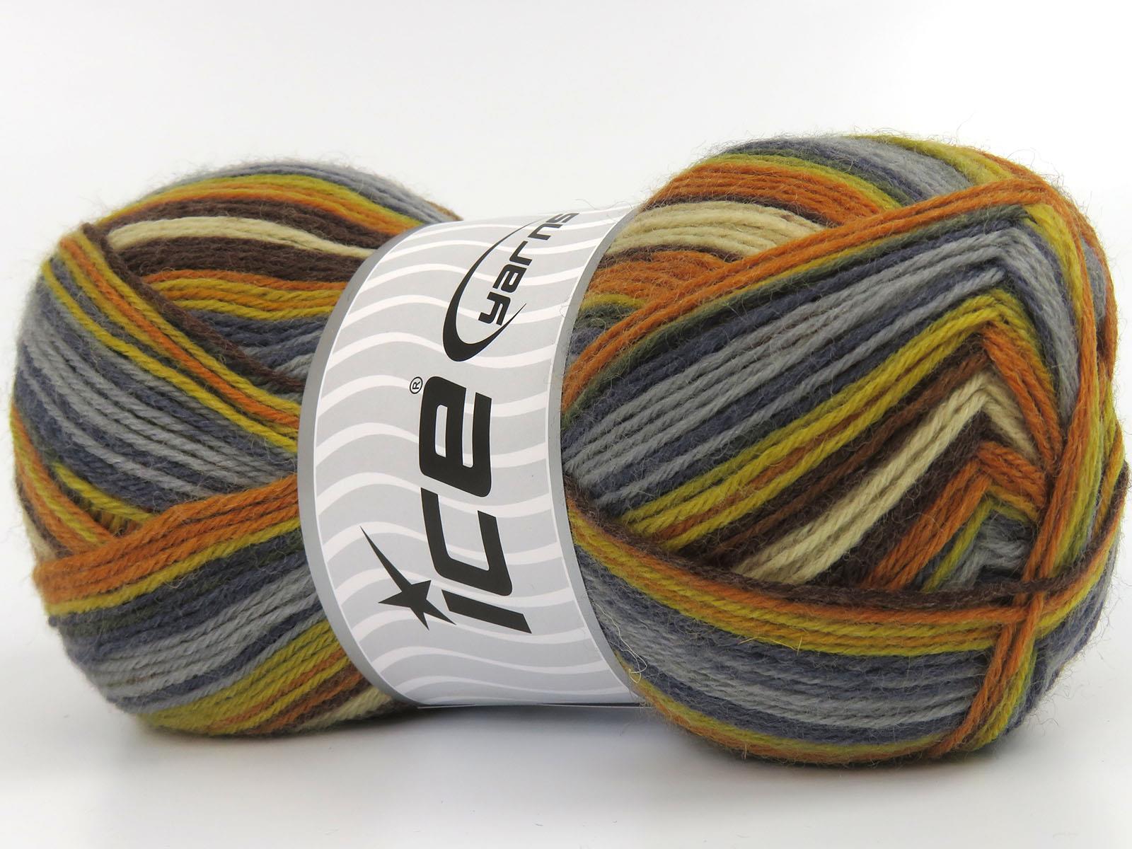 Sock Varicolor Brown, Cream, Grey Shades, Gold Shades