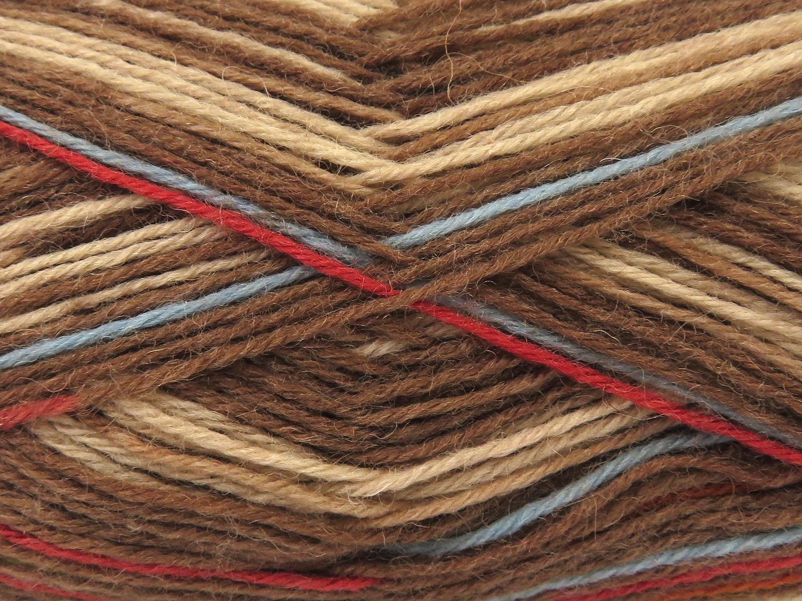 Sock Varicolor Green, Blue, Brown Shades, Copper