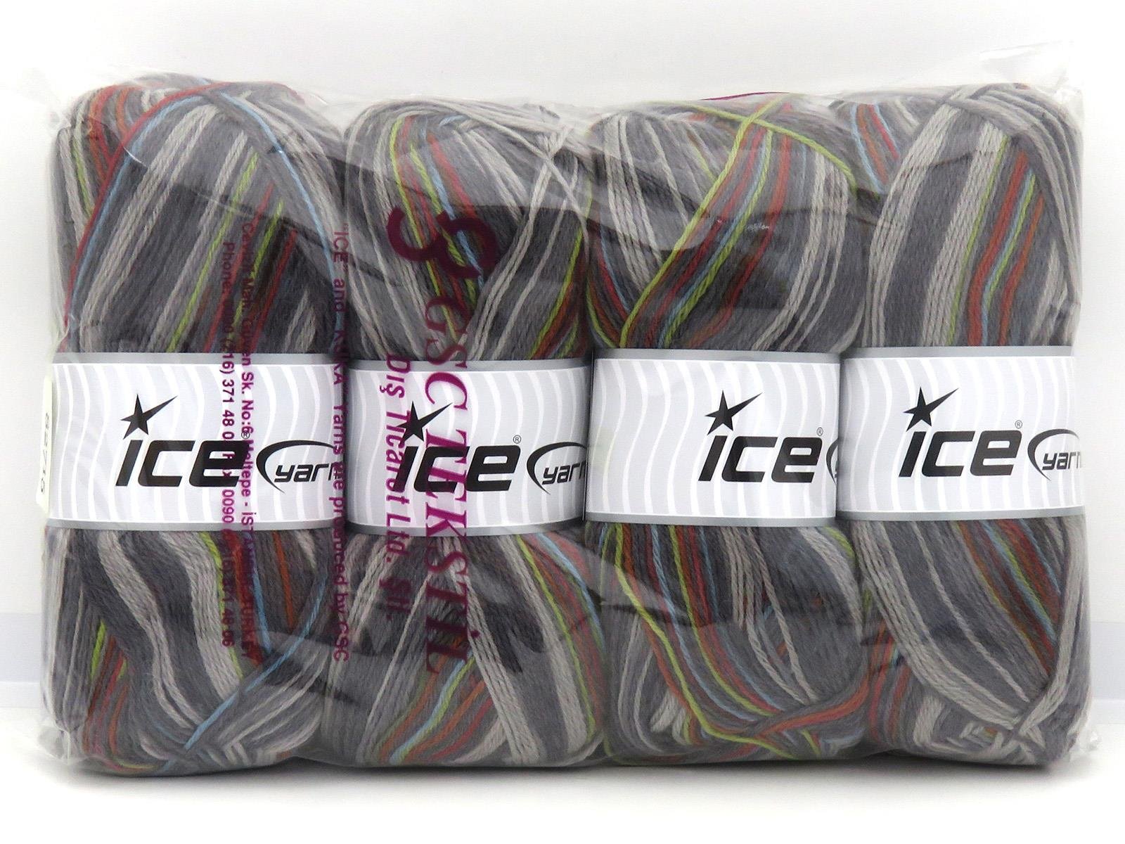 Sock Varicolor Green, Blue, Copper, Grey Shades