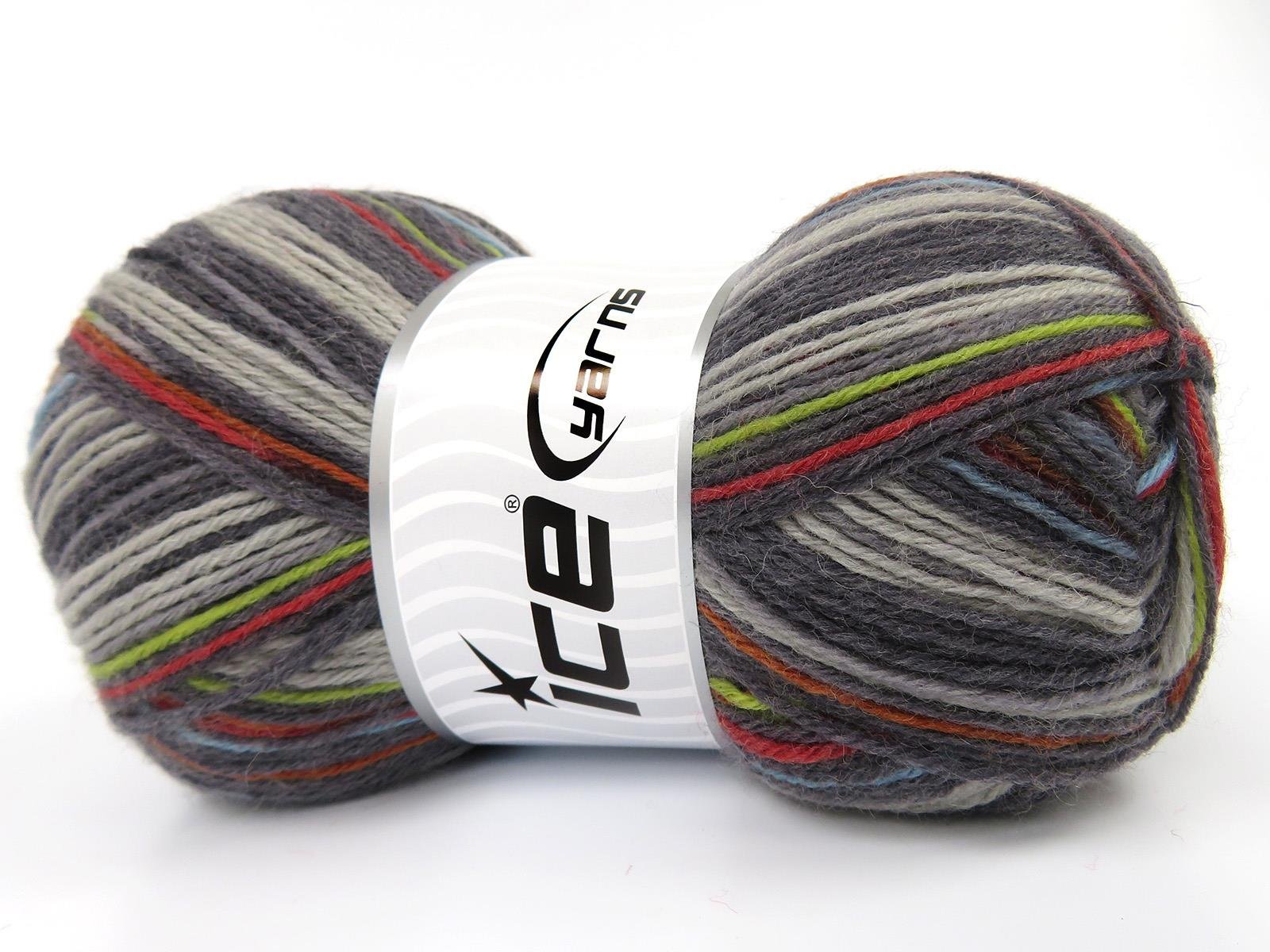 Sock Varicolor Green, Blue, Copper, Grey Shades