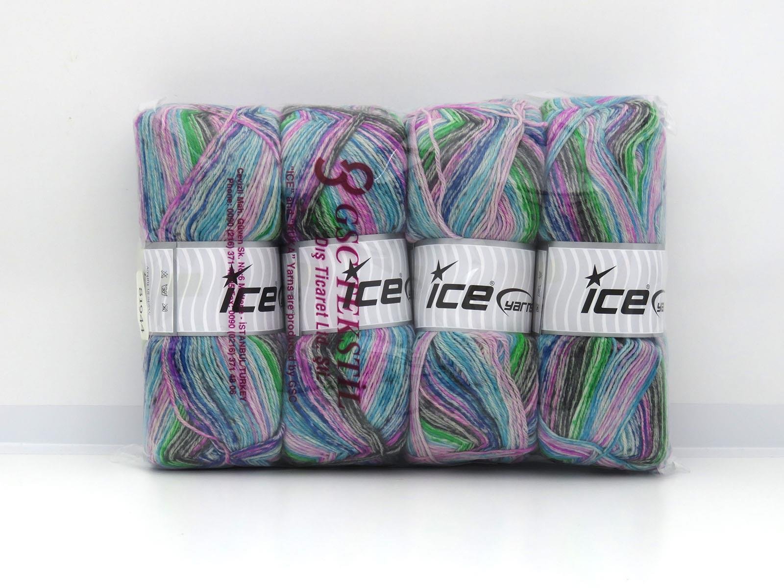 Sock Varicolor Green, Pink, Black, Blue, Turquoise