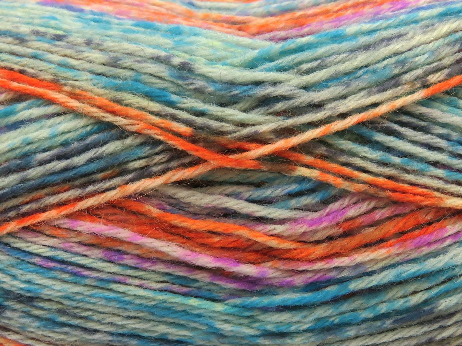 Sock Varicolor Green, Pink, Blue, Lilac, Turquoise, Neon Orange