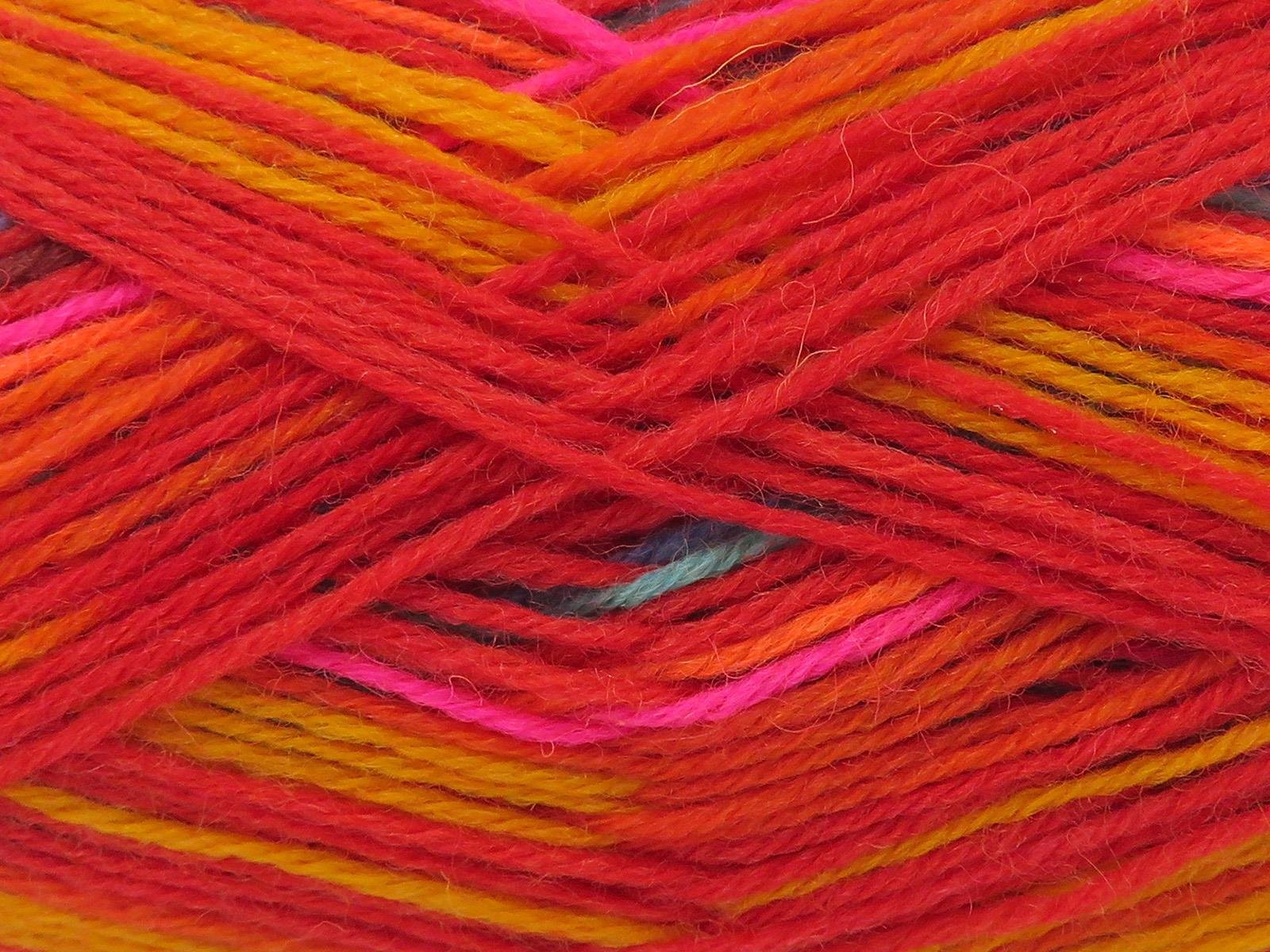 Sock Varicolor Green, Pink, Blue, Red, Turquoise, Gold