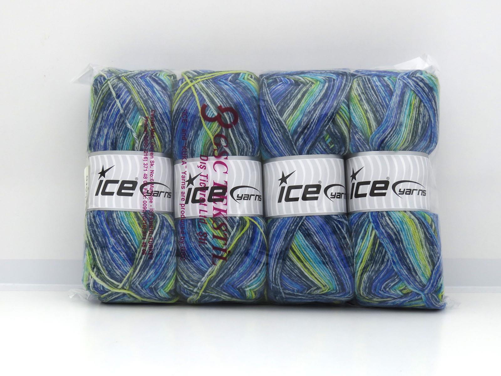 Sock Varicolor Green Shades, Blue Shades