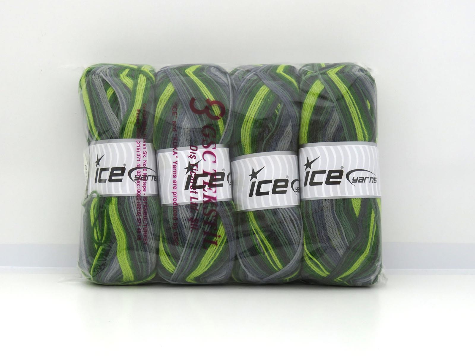 Sock Varicolor Green Shades, Grey Shades