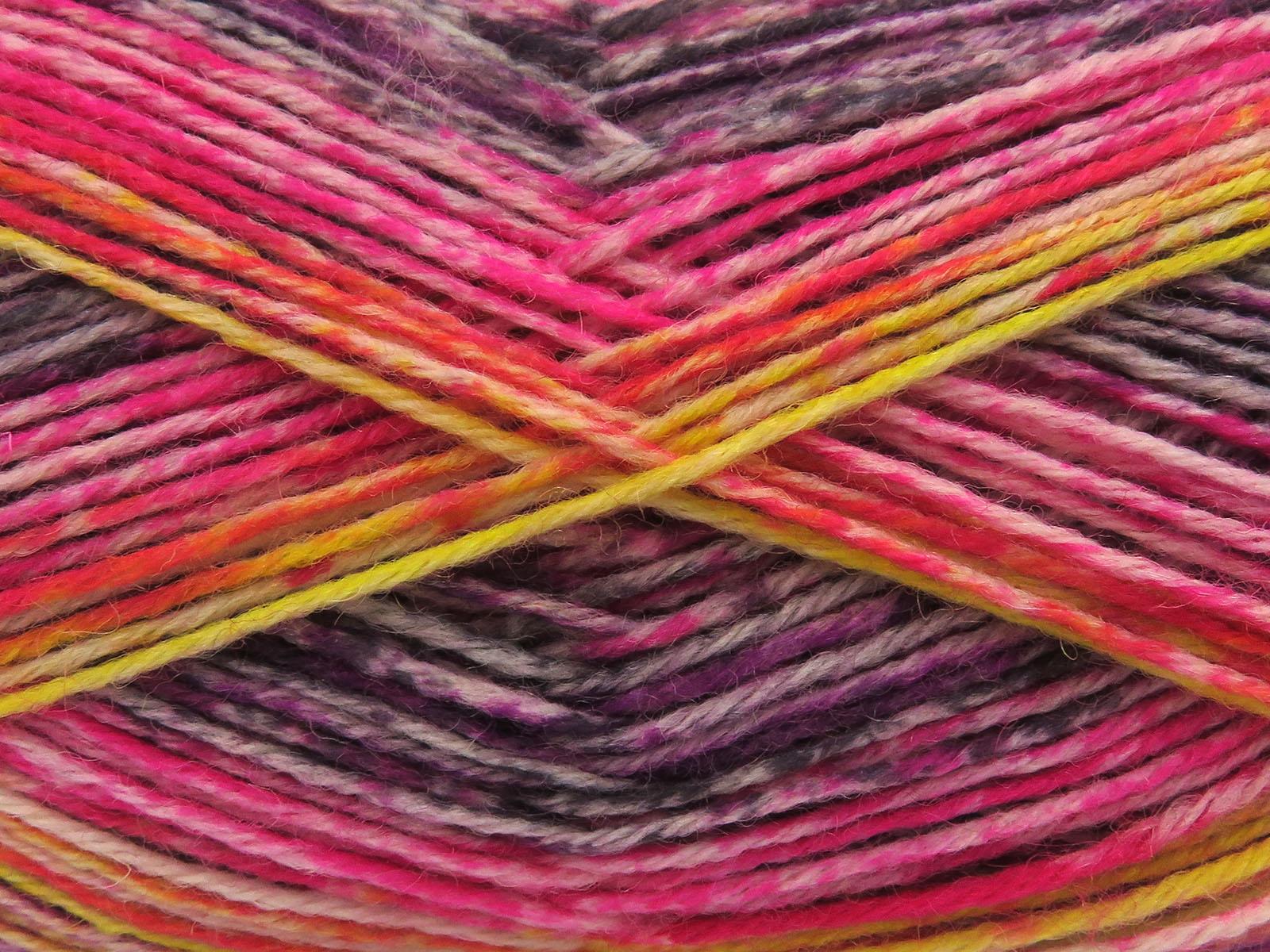 Sock Varicolor Pink, Black, Yellow, Purple Shades